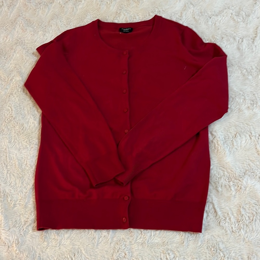 Talbots Burgundy. Pima cotton  Cardigan Sweater Size S